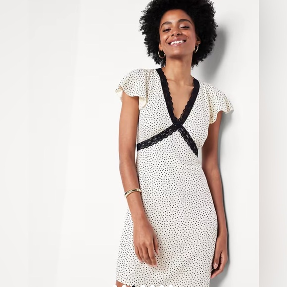 Old Navy Lace Trimmed Polka Dot Dress Plus Size - Picture 1 of 4